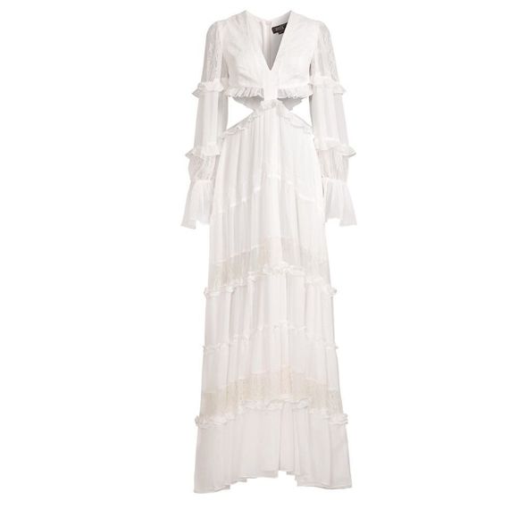 PatBO Dresses & Skirts - PatBO Lace-Trim Maxi Dress